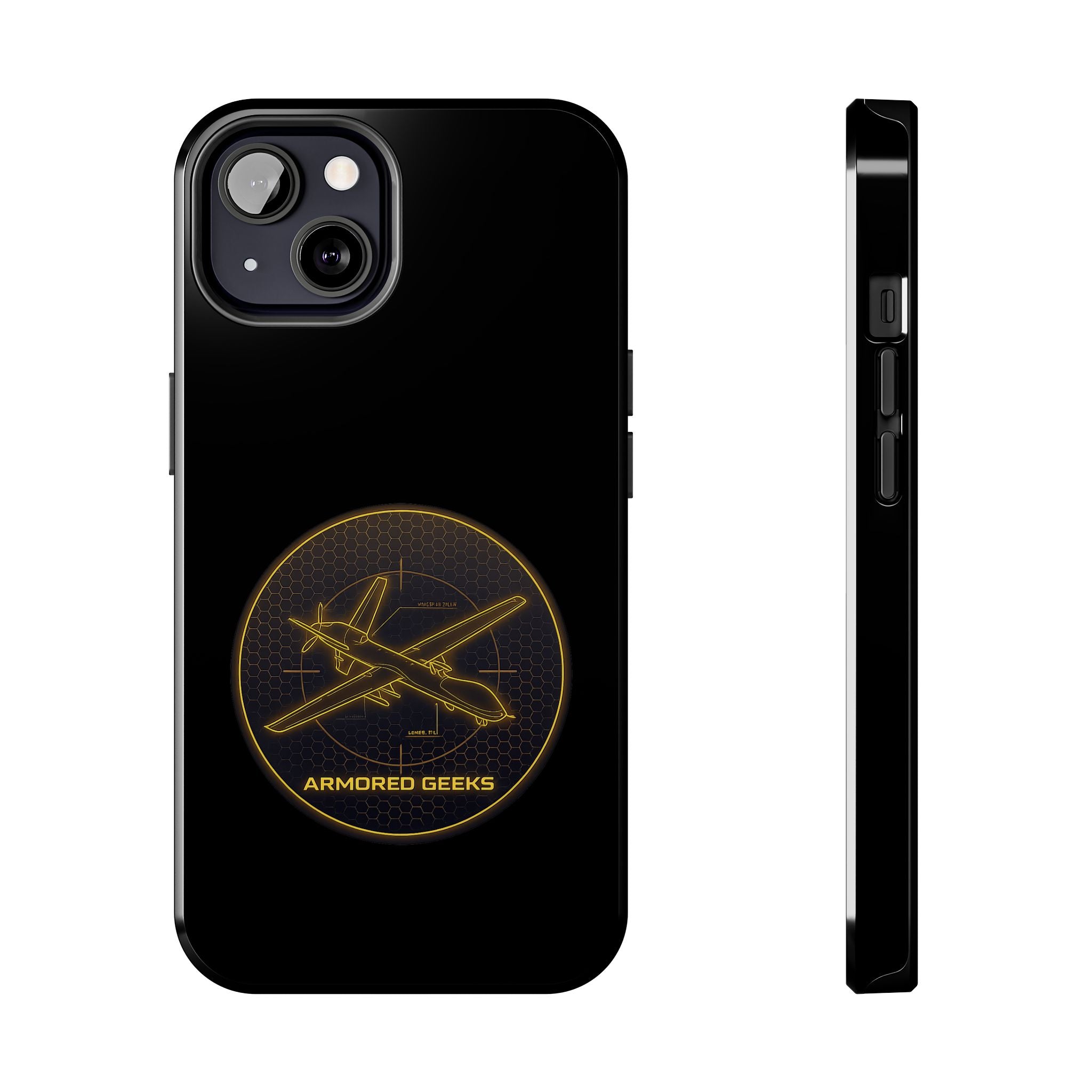 Tough Phone Case — Armored Geeks Drone Emblem (Black & Gold)