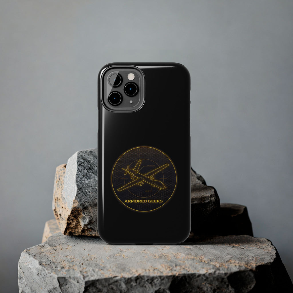 Tough Phone Case — Armored Geeks Drone Emblem (Black & Gold)