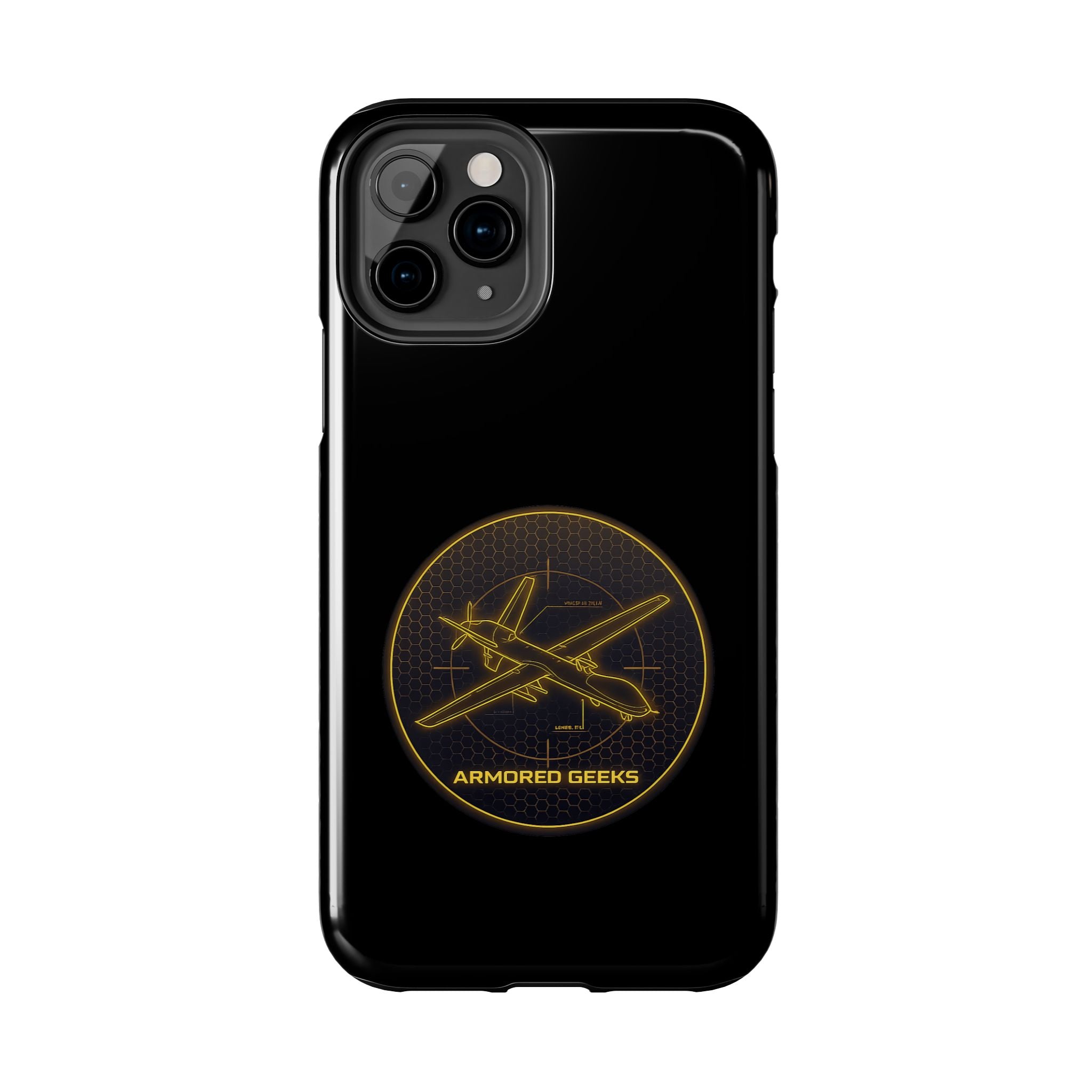 Tough Phone Case — Armored Geeks Drone Emblem (Black & Gold)