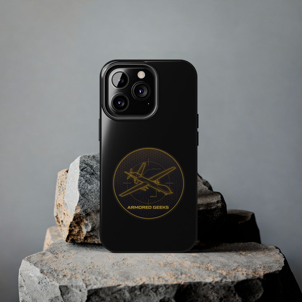 Tough Phone Case — Armored Geeks Drone Emblem (Black & Gold)
