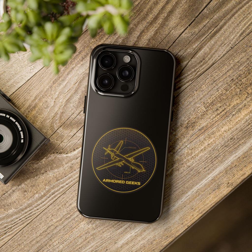 Tough Phone Case — Armored Geeks Drone Emblem (Black & Gold)