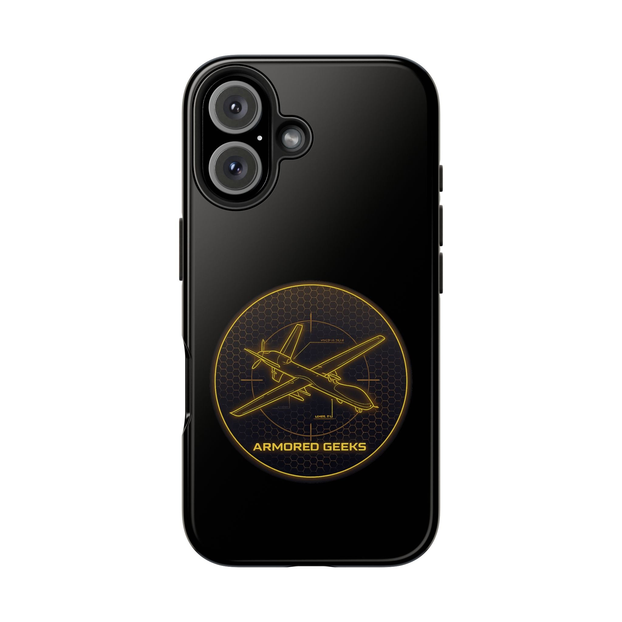 Tough Phone Case — Armored Geeks Drone Emblem (Black & Gold)