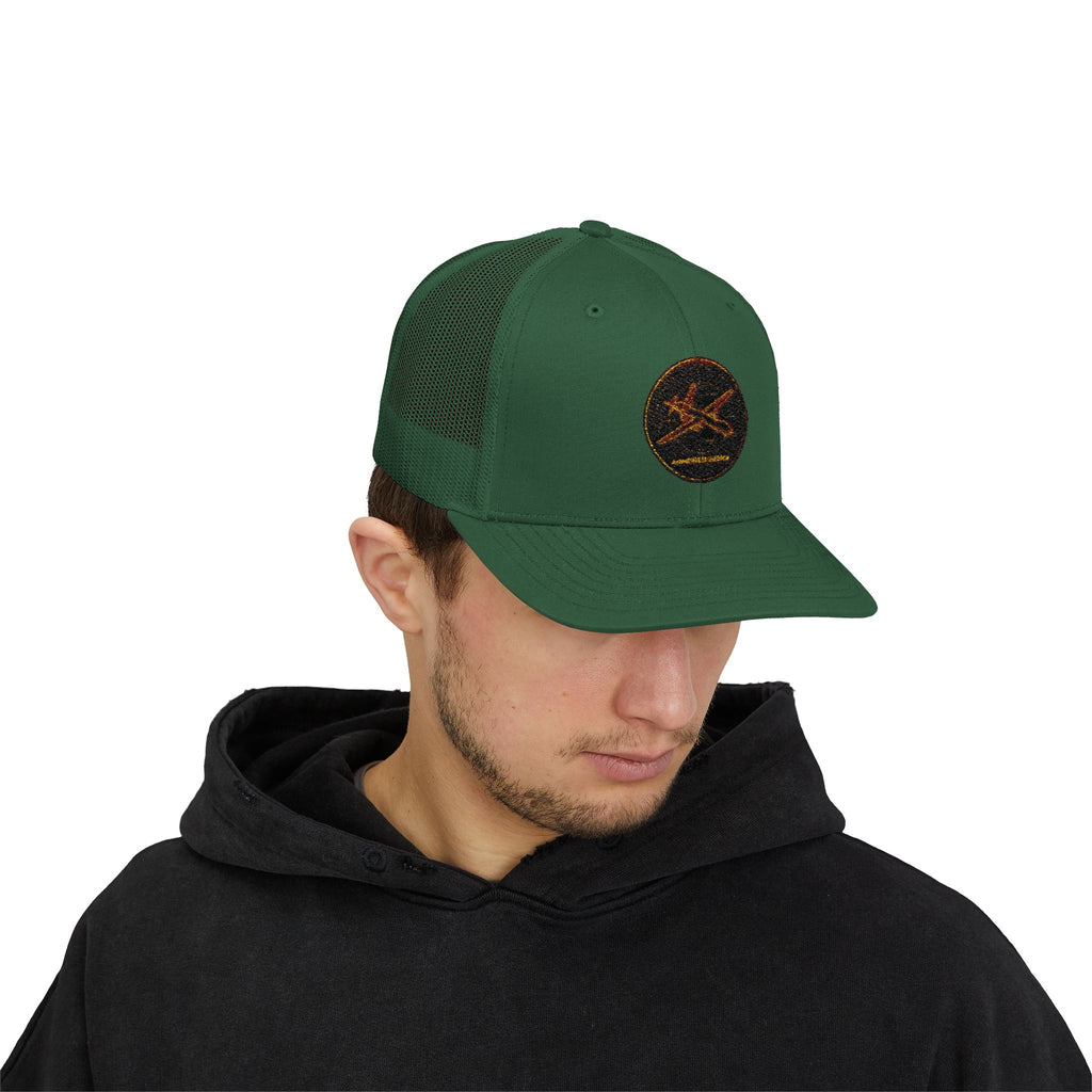 Embroidered Sunrise Wave Snapback Trucker Cap