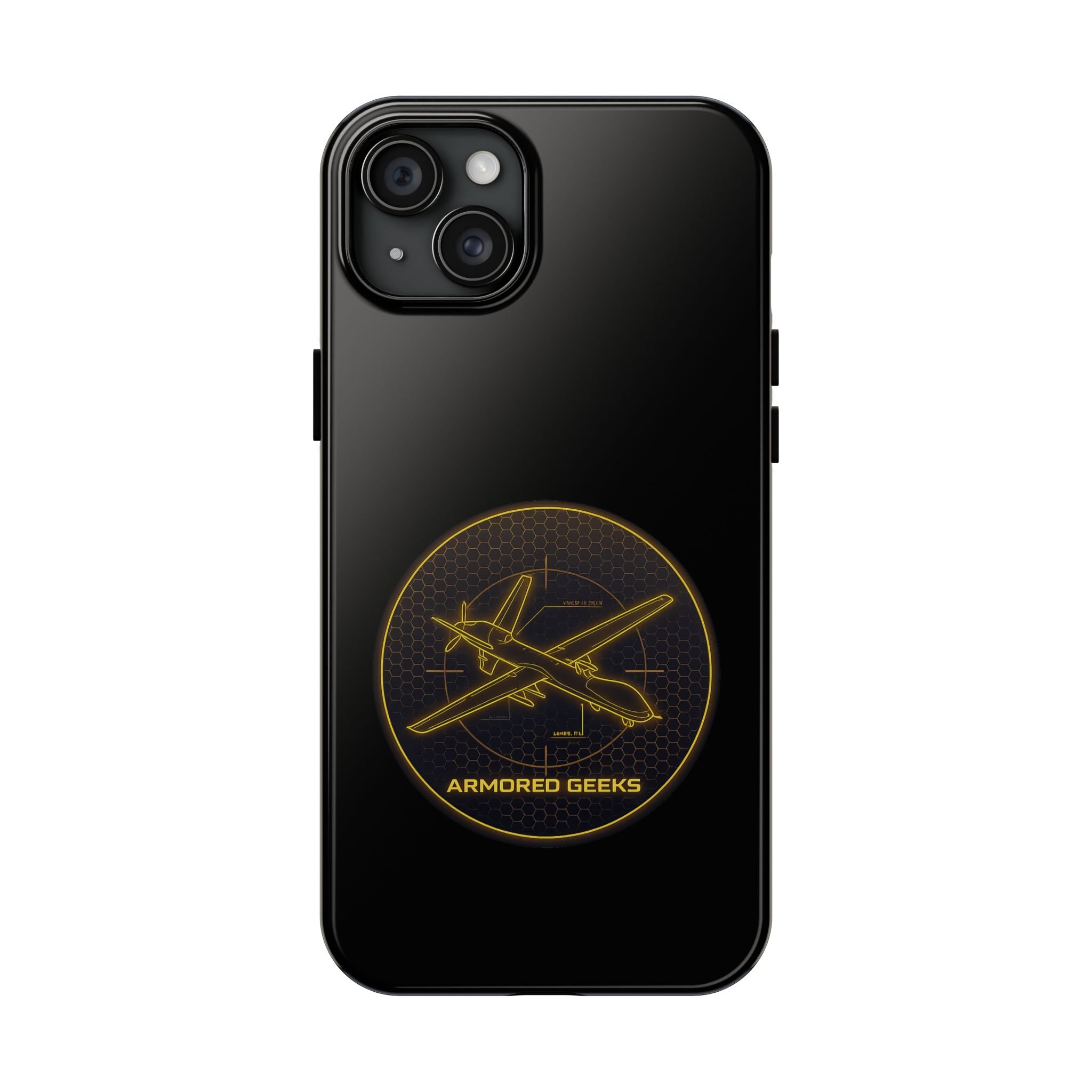Tough Phone Case — Armored Geeks Drone Emblem (Black & Gold)