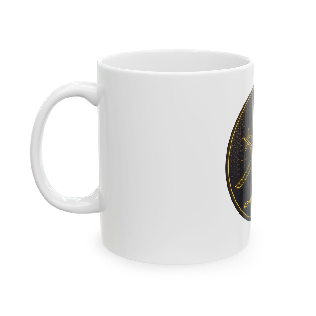 Armored Geeks Coffee Mug — “The Battlefield Is Ours” Ceramic Gamer Tank Mug (11oz)
