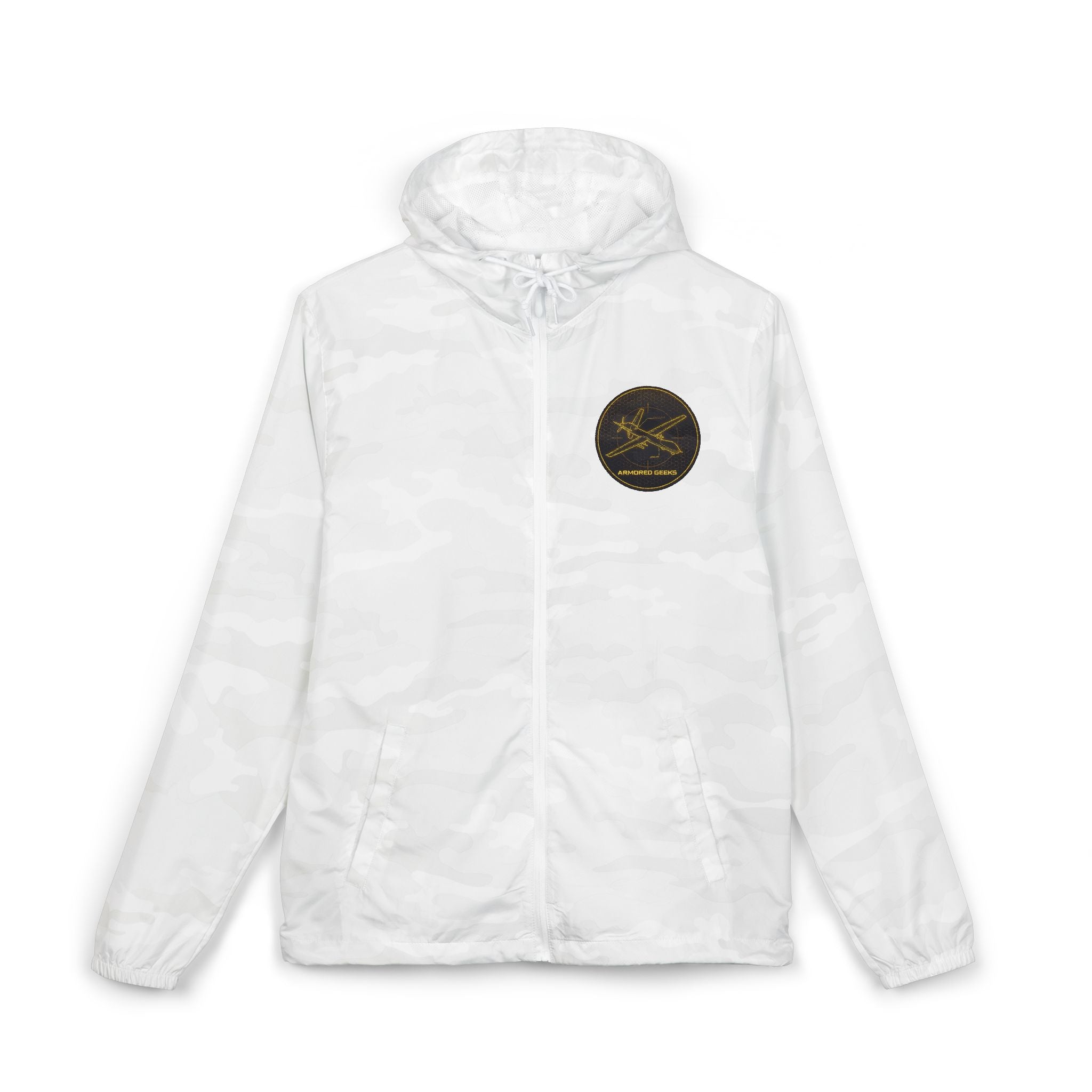 Windbreaker Jacket — Vintage Gold Seal Logo Lightweight Hooded Shell
