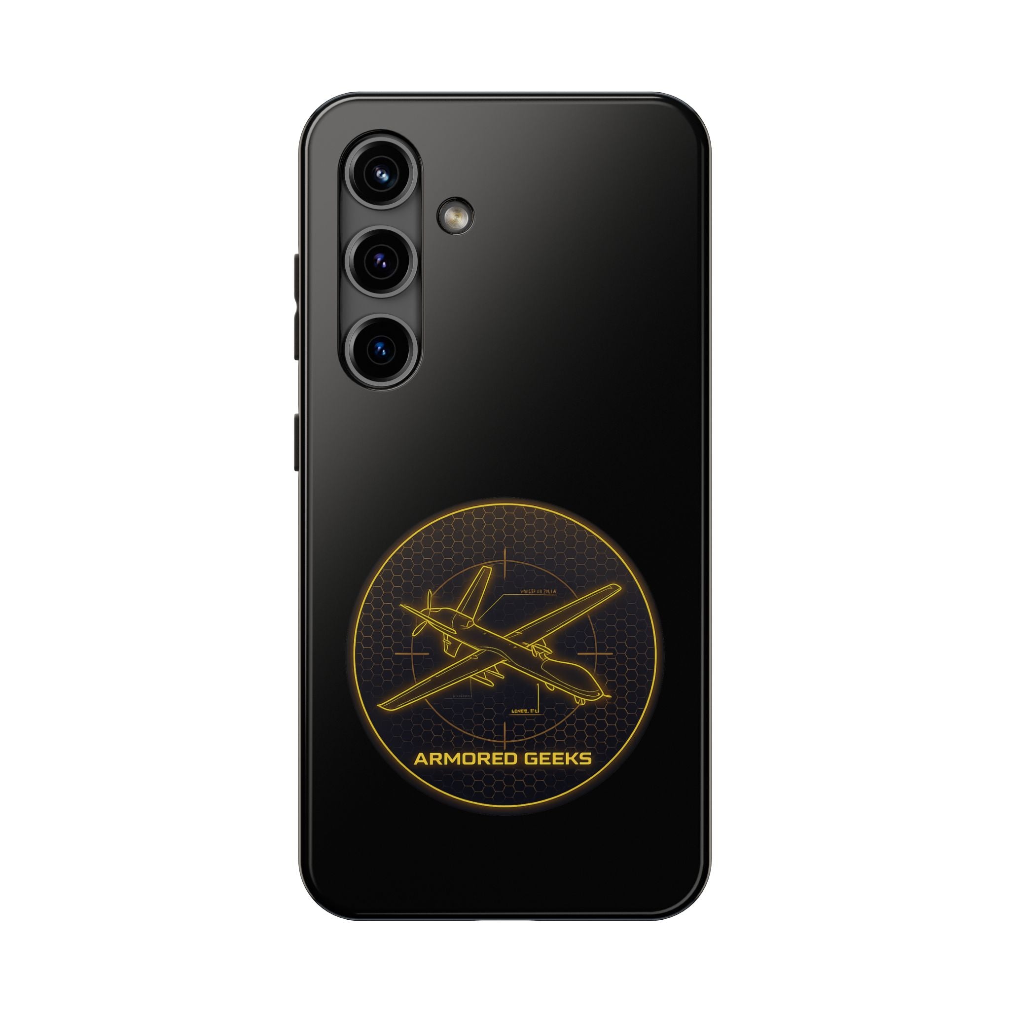 Tough Phone Case — Armored Geeks Drone Emblem (Black & Gold)
