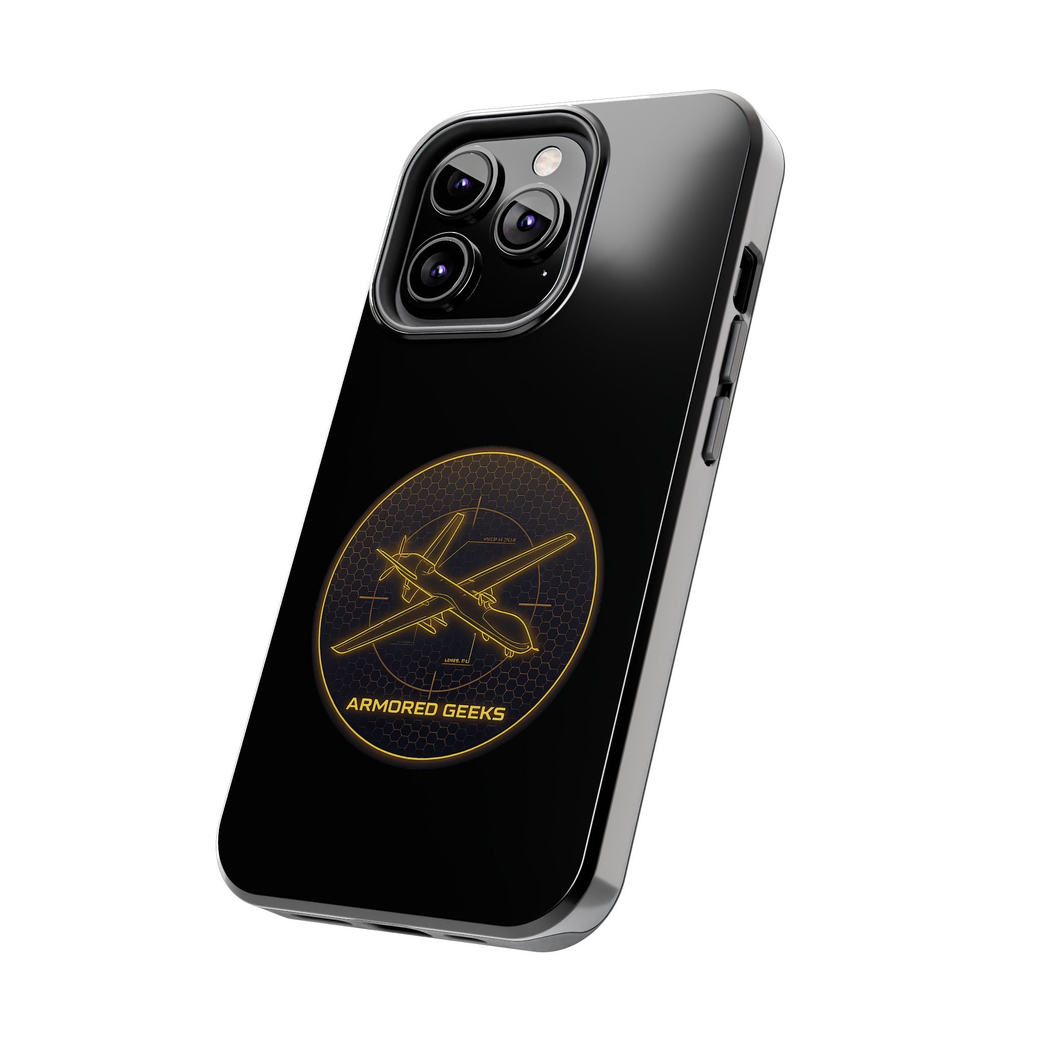 Tough Phone Case — Armored Geeks Drone Emblem (Black & Gold)