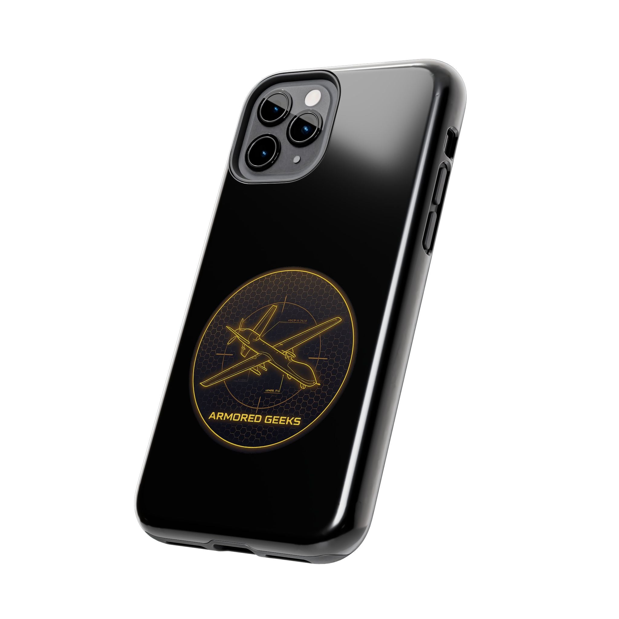 Tough Phone Case — Armored Geeks Drone Emblem (Black & Gold)