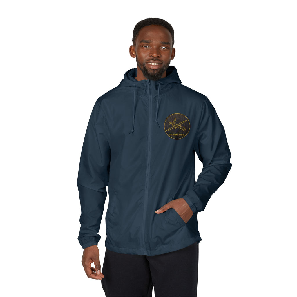 Windbreaker Jacket — Vintage Gold Seal Logo Lightweight Hooded Shell