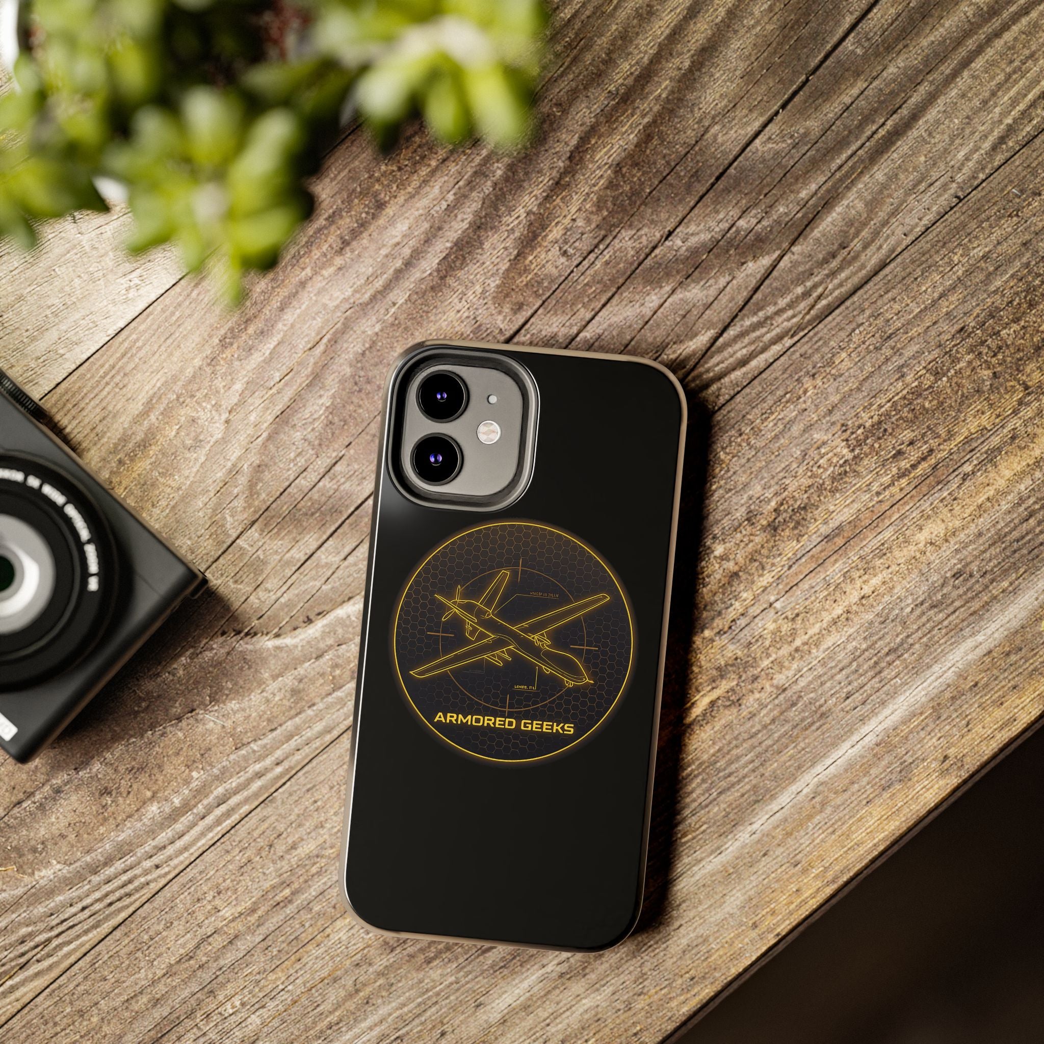 Tough Phone Case — Armored Geeks Drone Emblem (Black & Gold)