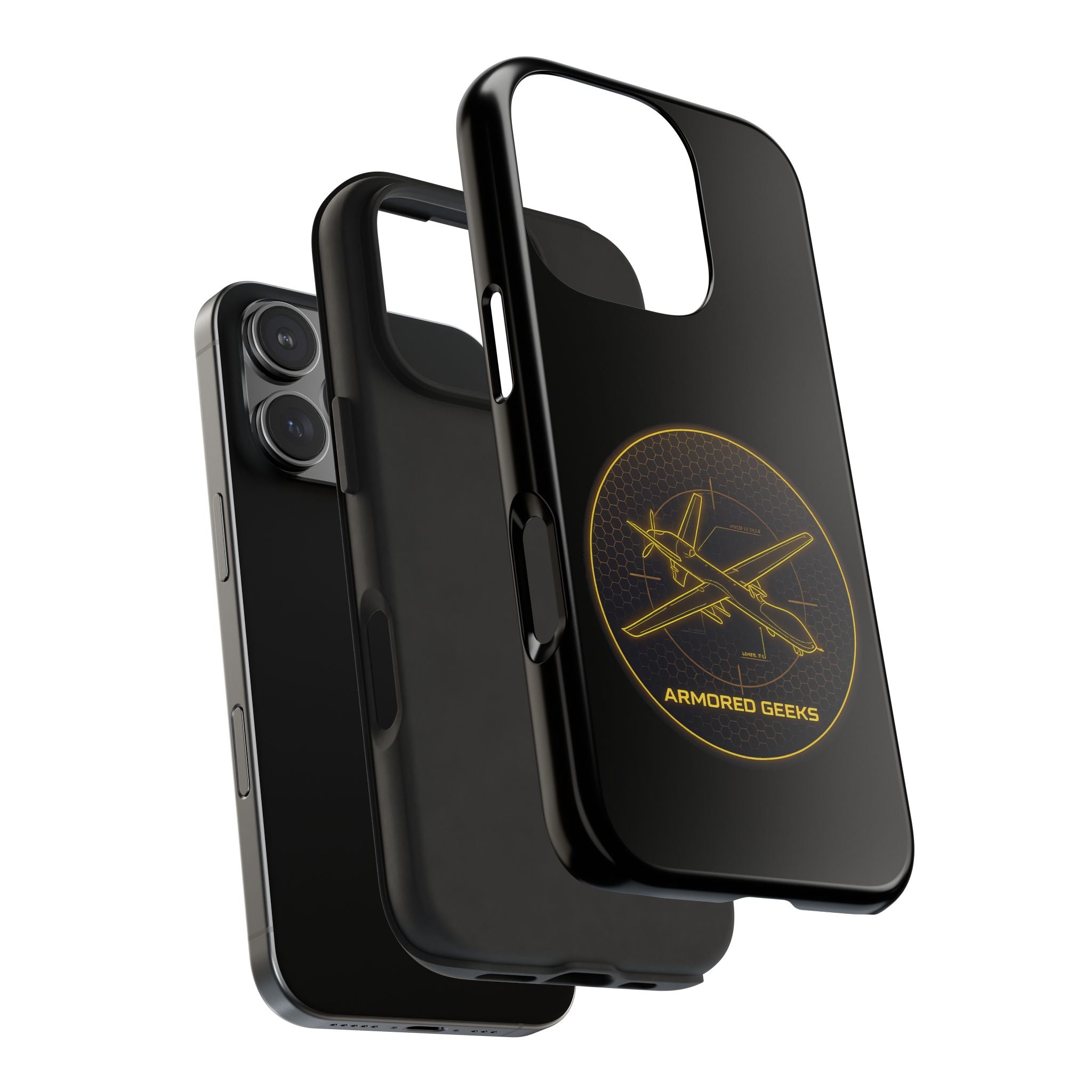 Tough Phone Case — Armored Geeks Drone Emblem (Black & Gold)