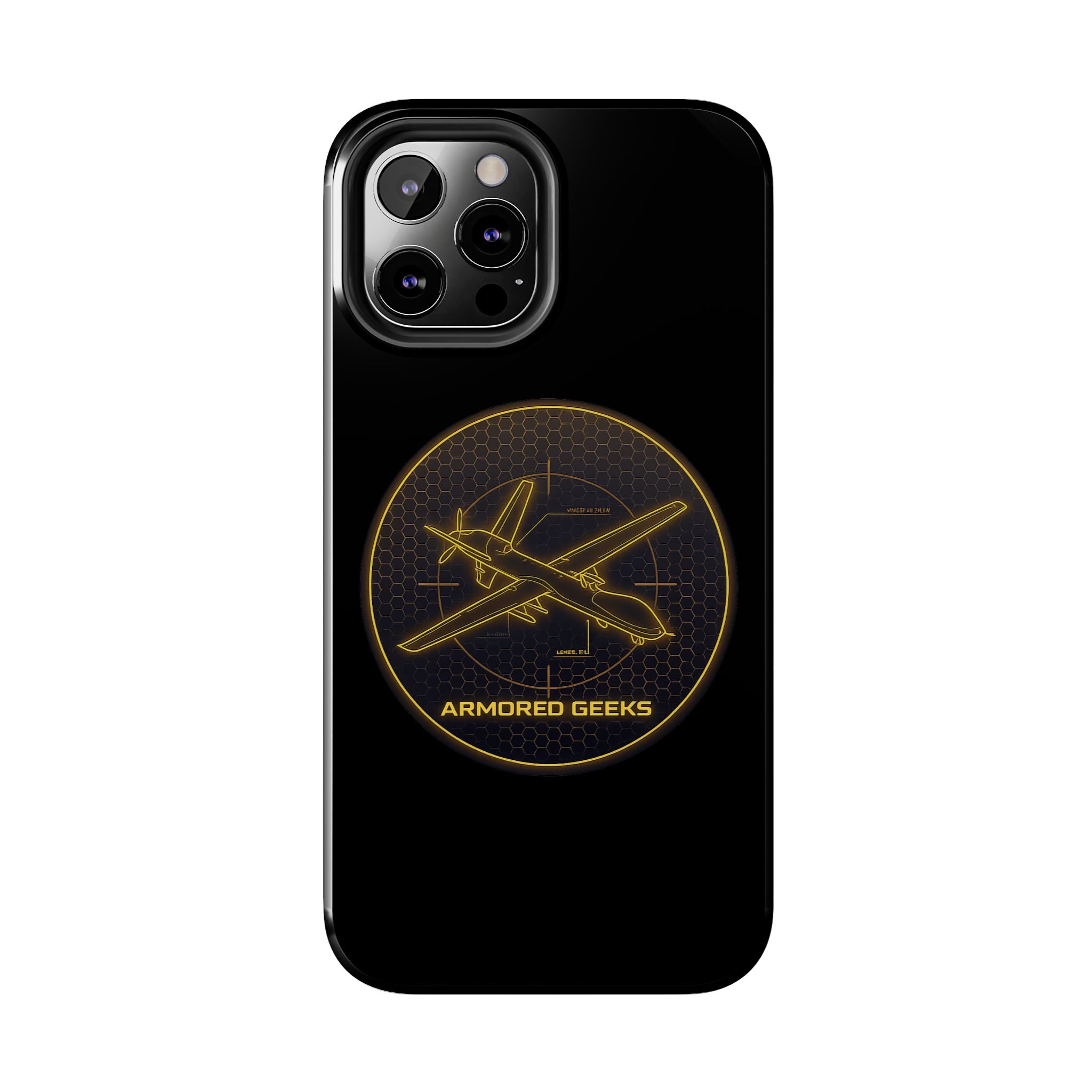 Tough Phone Case — Armored Geeks Drone Emblem (Black & Gold)