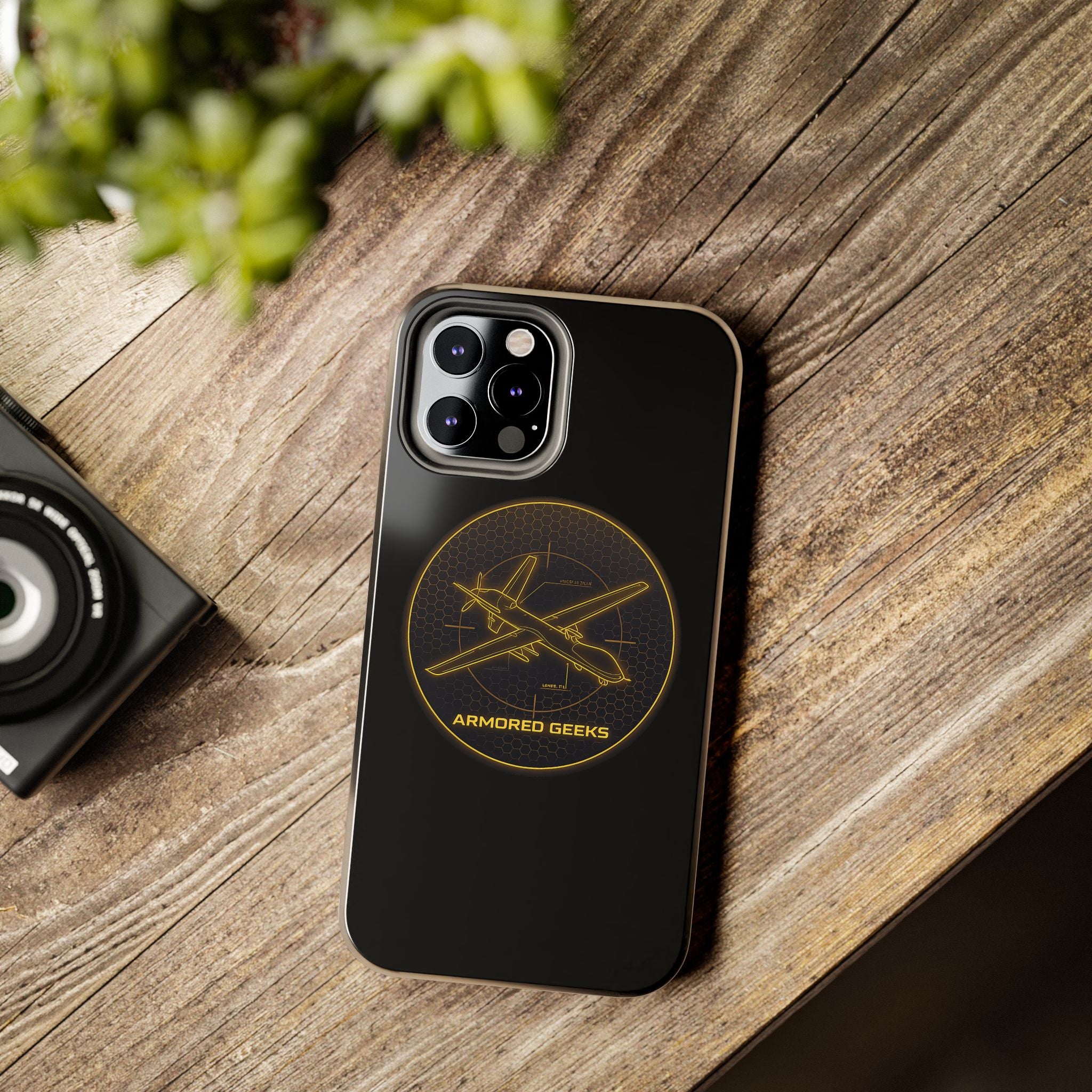 Tough Phone Case — Armored Geeks Drone Emblem (Black & Gold)