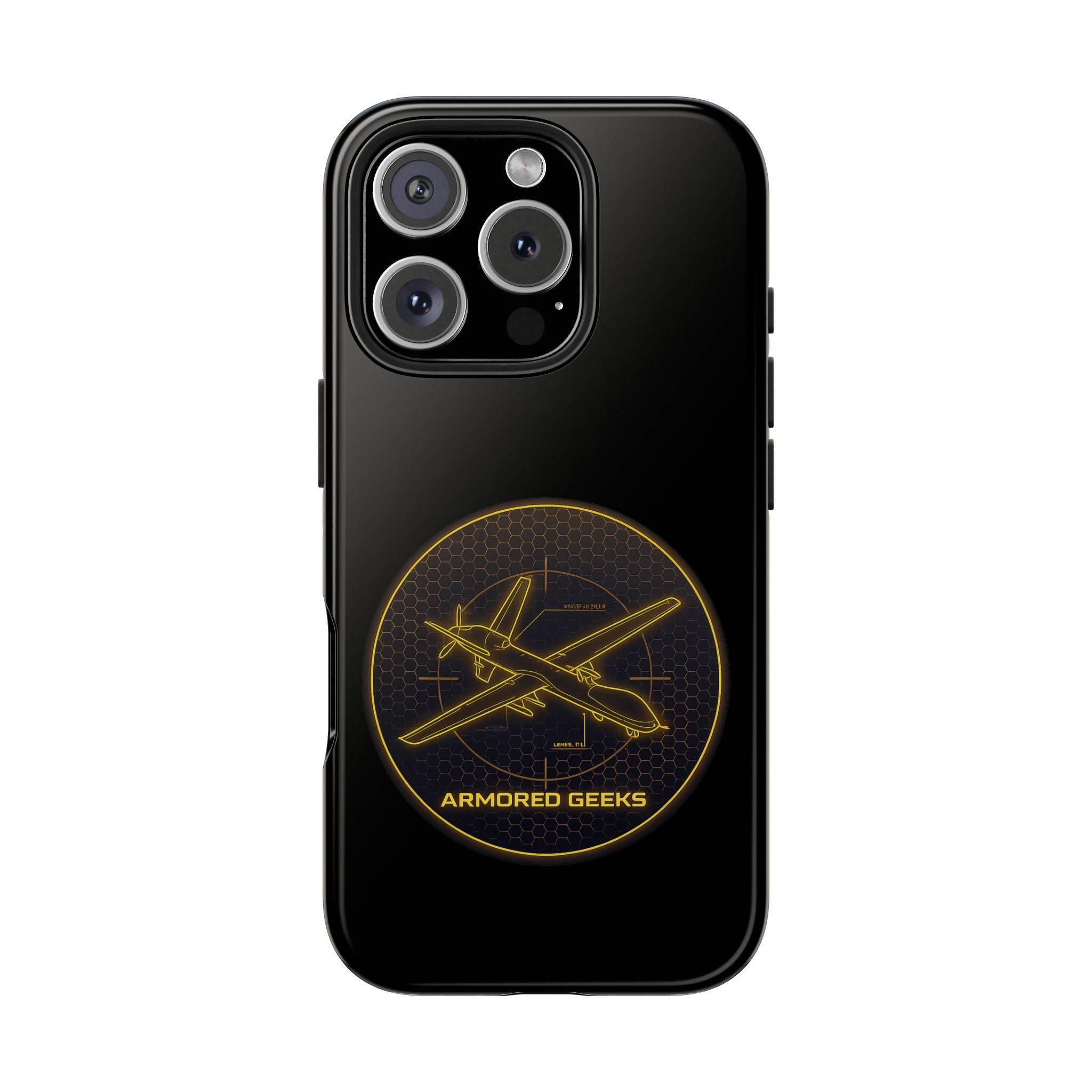 Tough Phone Case — Armored Geeks Drone Emblem (Black & Gold)