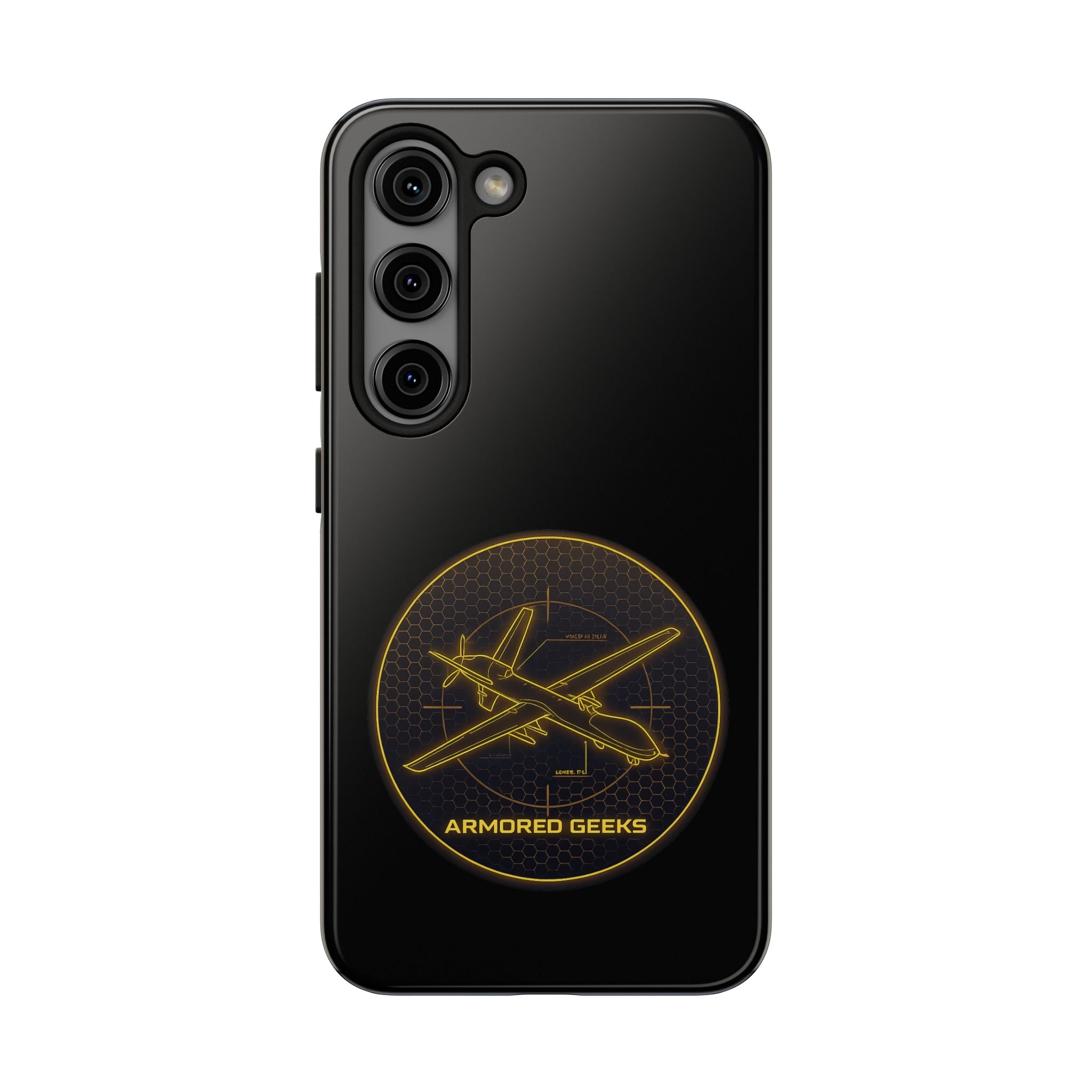 Tough Phone Case — Armored Geeks Drone Emblem (Black & Gold)