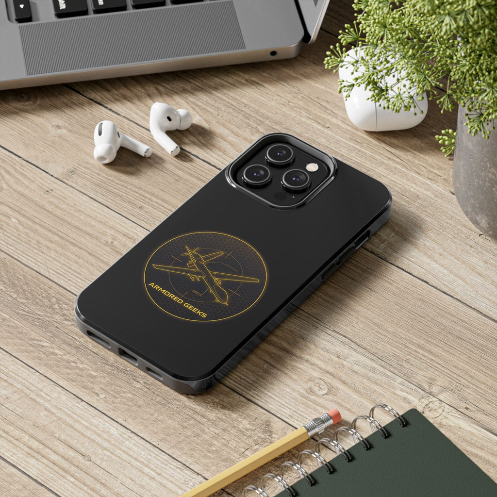 Tough Phone Case — Armored Geeks Drone Emblem (Black & Gold)