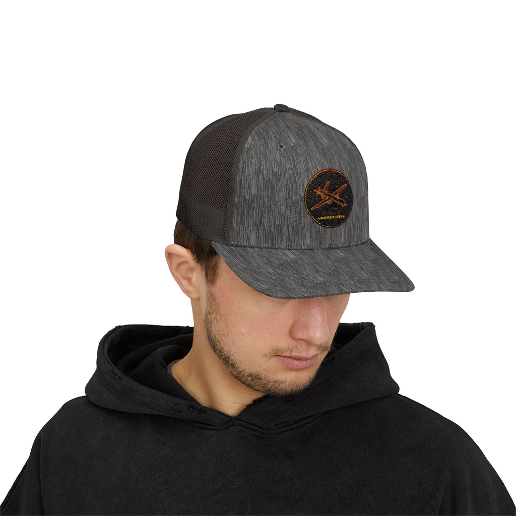 Embroidered Sunrise Wave Snapback Trucker Cap