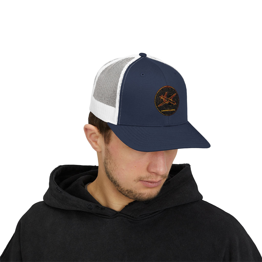 Embroidered Sunrise Wave Snapback Trucker Cap