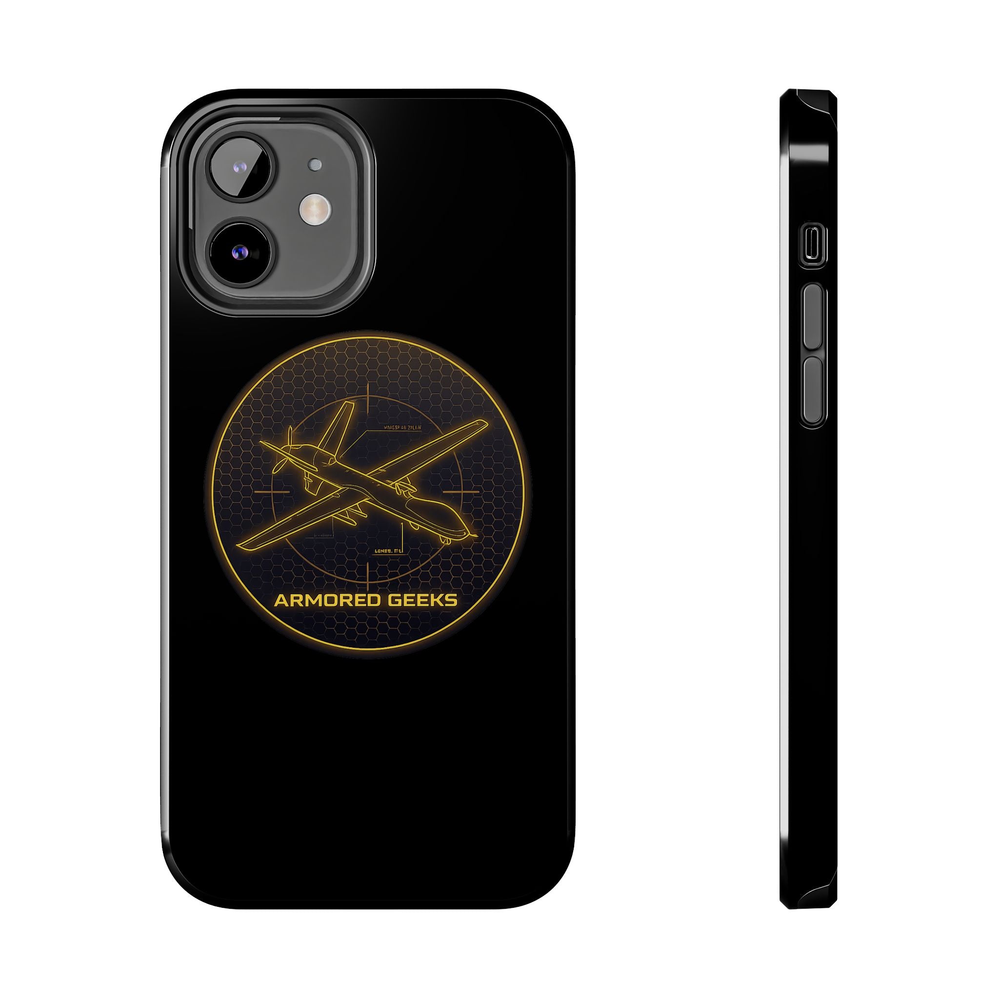 Tough Phone Case — Armored Geeks Drone Emblem (Black & Gold)