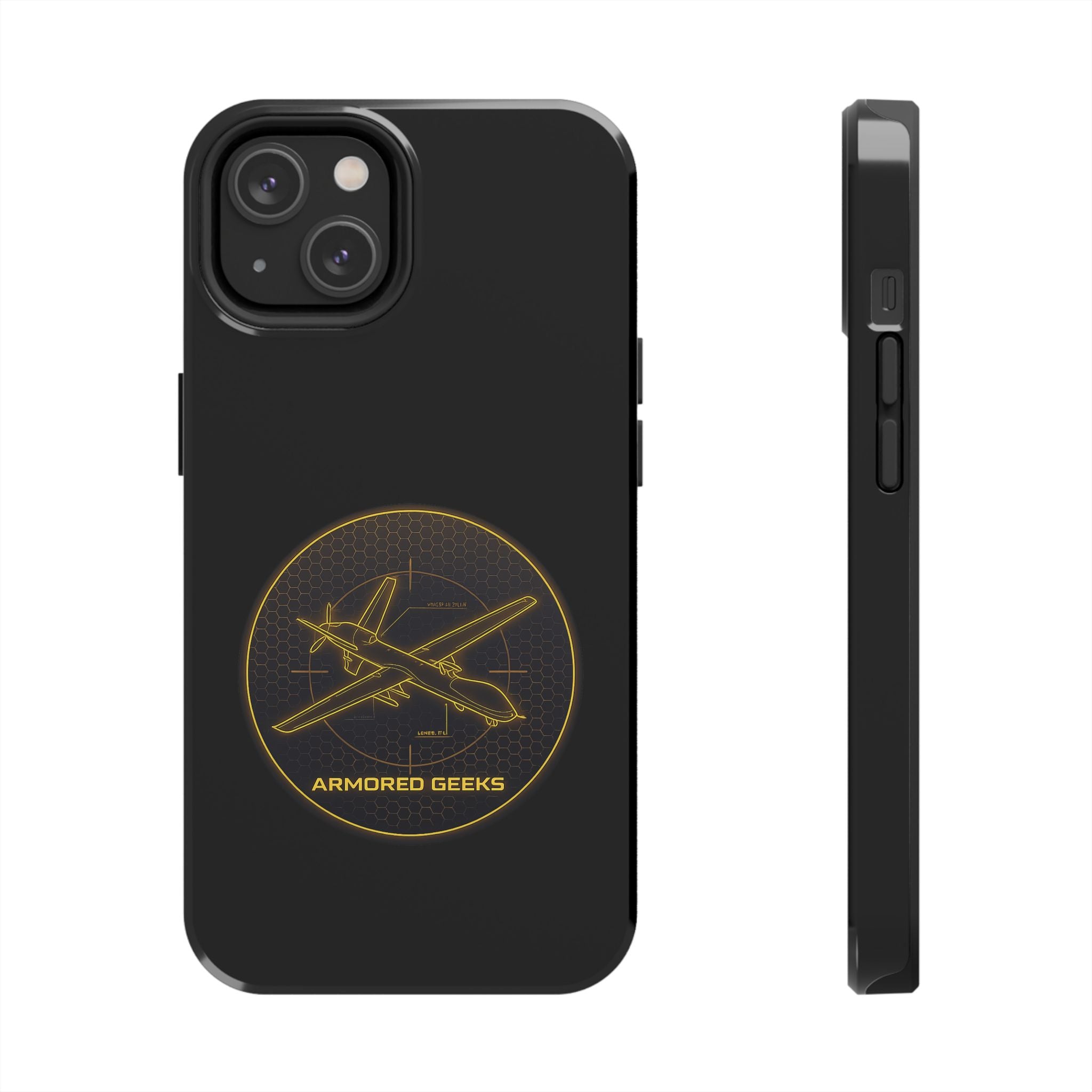Tough Phone Case — Armored Geeks Drone Emblem (Black & Gold)