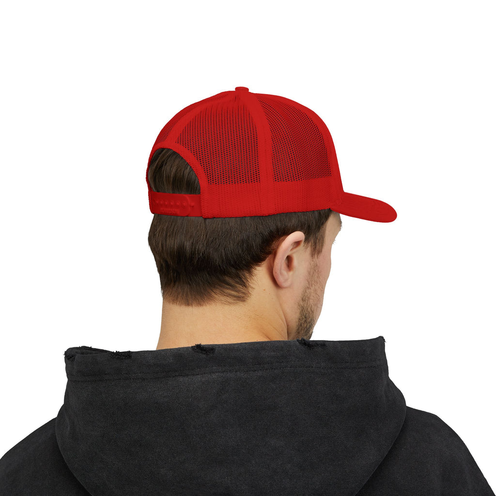 Embroidered Sunrise Wave Snapback Trucker Cap