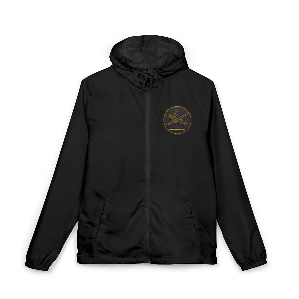 Windbreaker Jacket — Vintage Gold Seal Logo Lightweight Hooded Shell