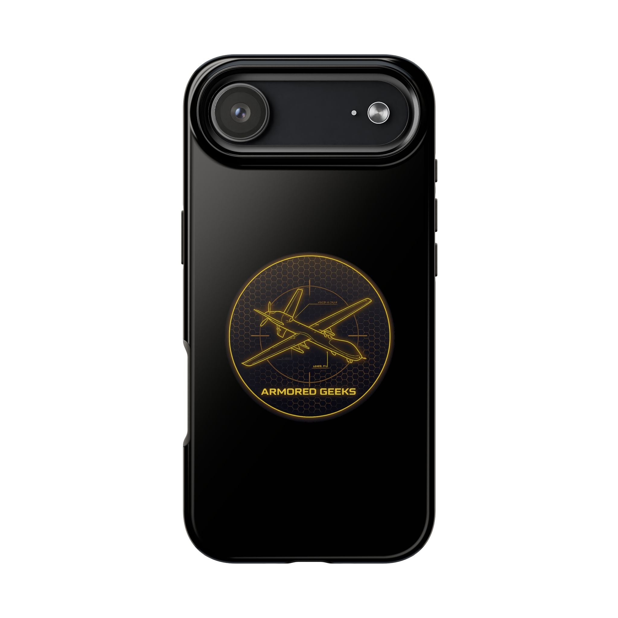 Tough Phone Case — Armored Geeks Drone Emblem (Black & Gold)