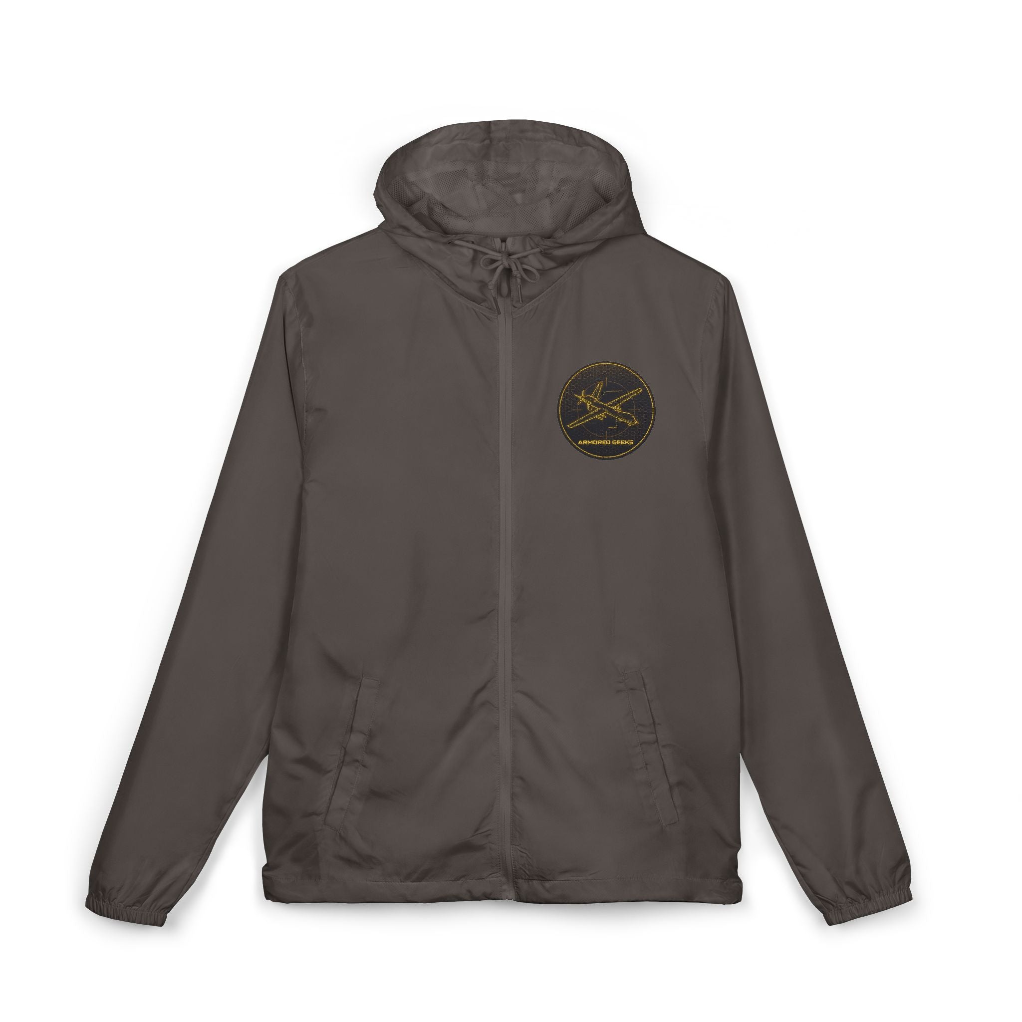 Windbreaker Jacket — Vintage Gold Seal Logo Lightweight Hooded Shell