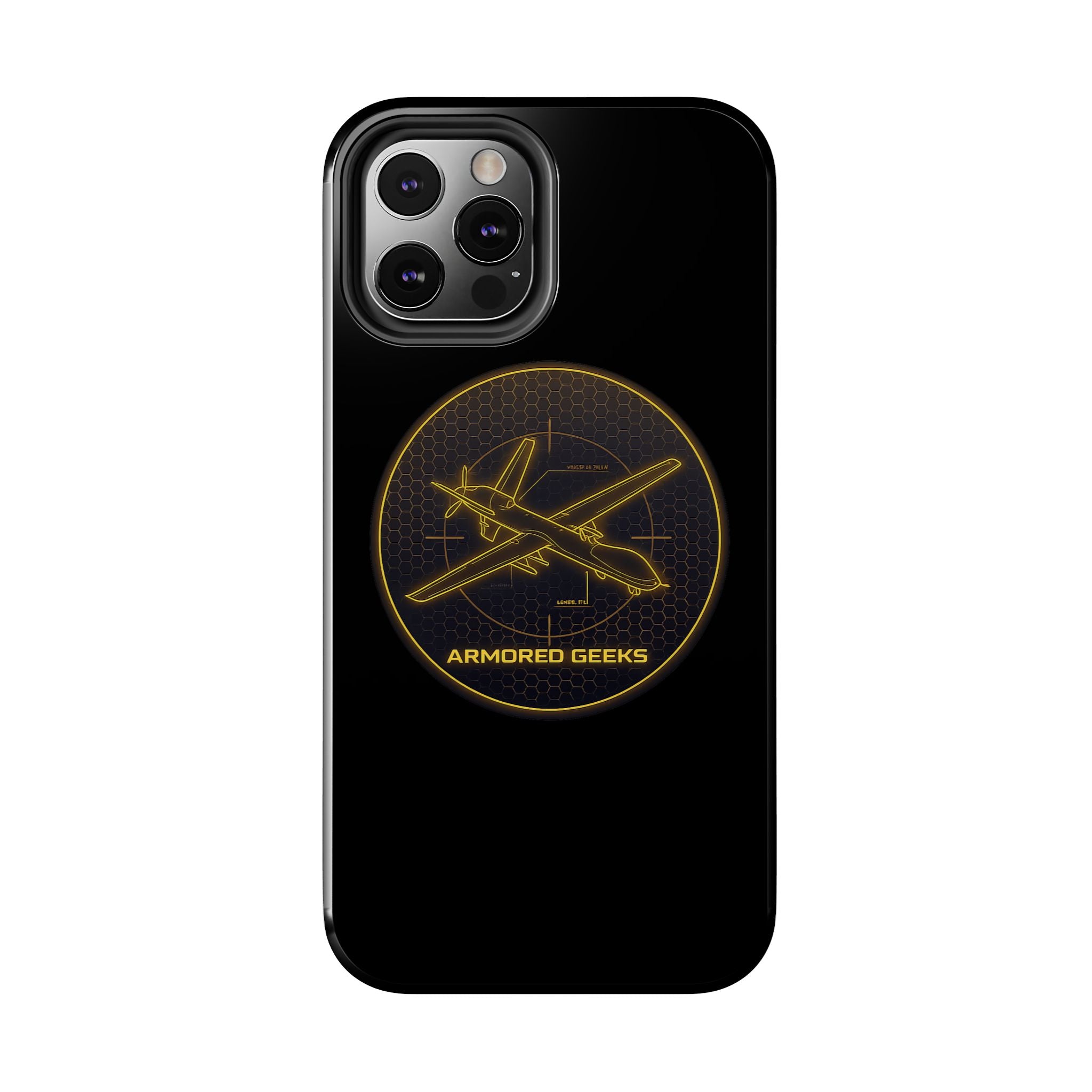 Tough Phone Case — Armored Geeks Drone Emblem (Black & Gold)