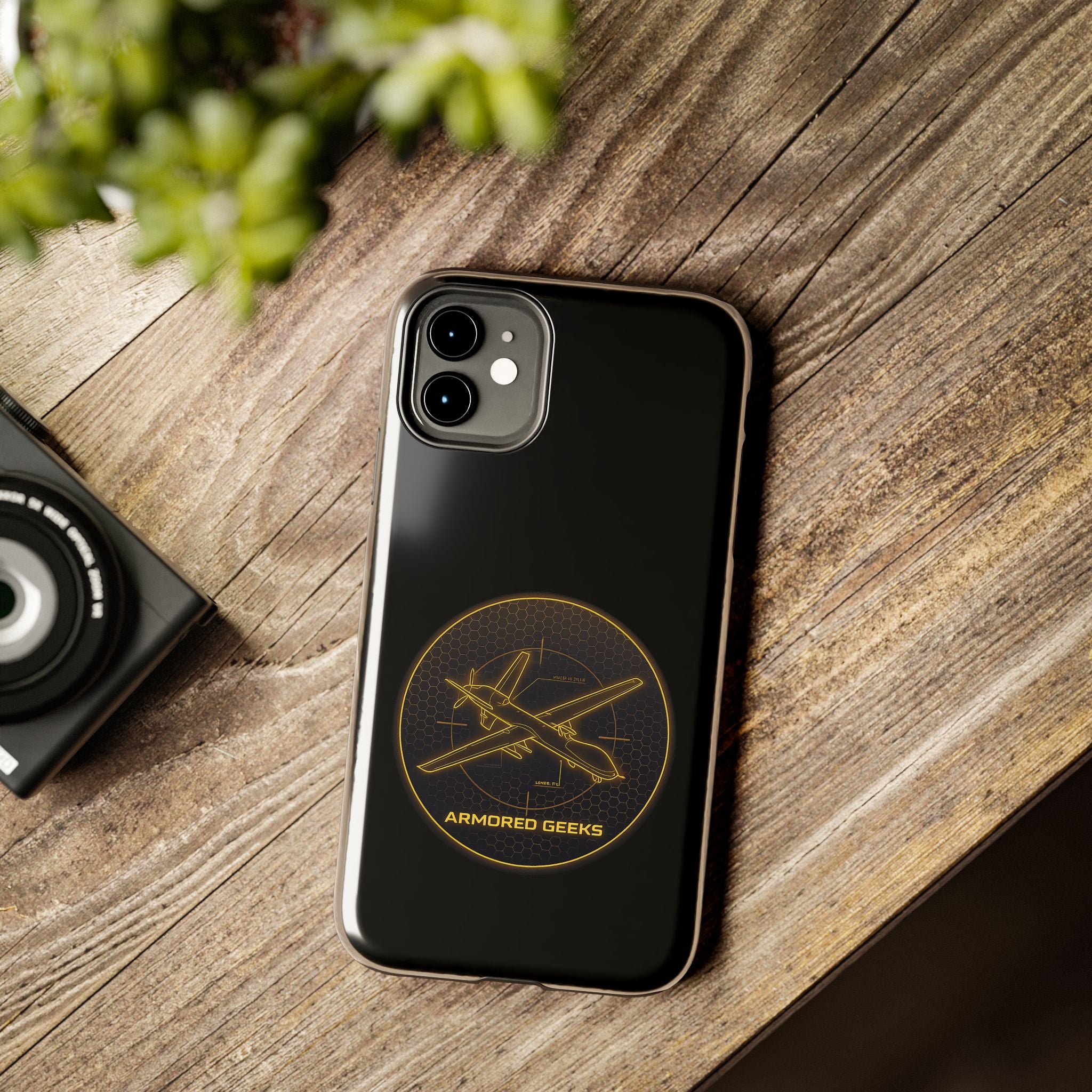 Tough Phone Case — Armored Geeks Drone Emblem (Black & Gold)