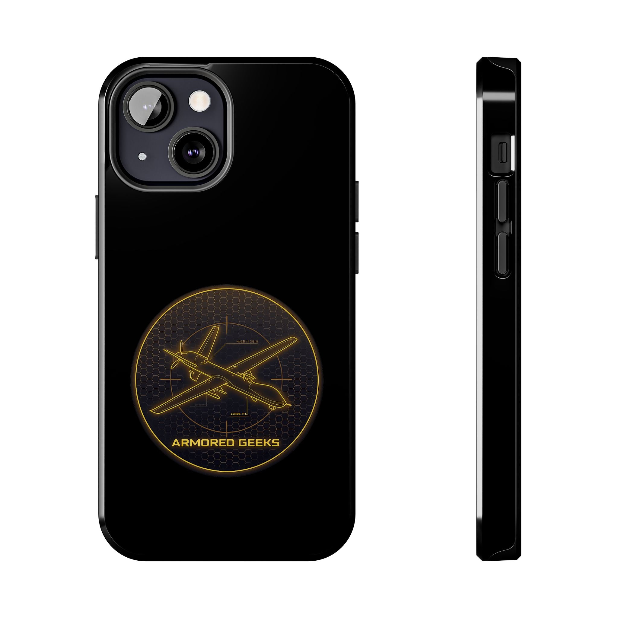 Tough Phone Case — Armored Geeks Drone Emblem (Black & Gold)