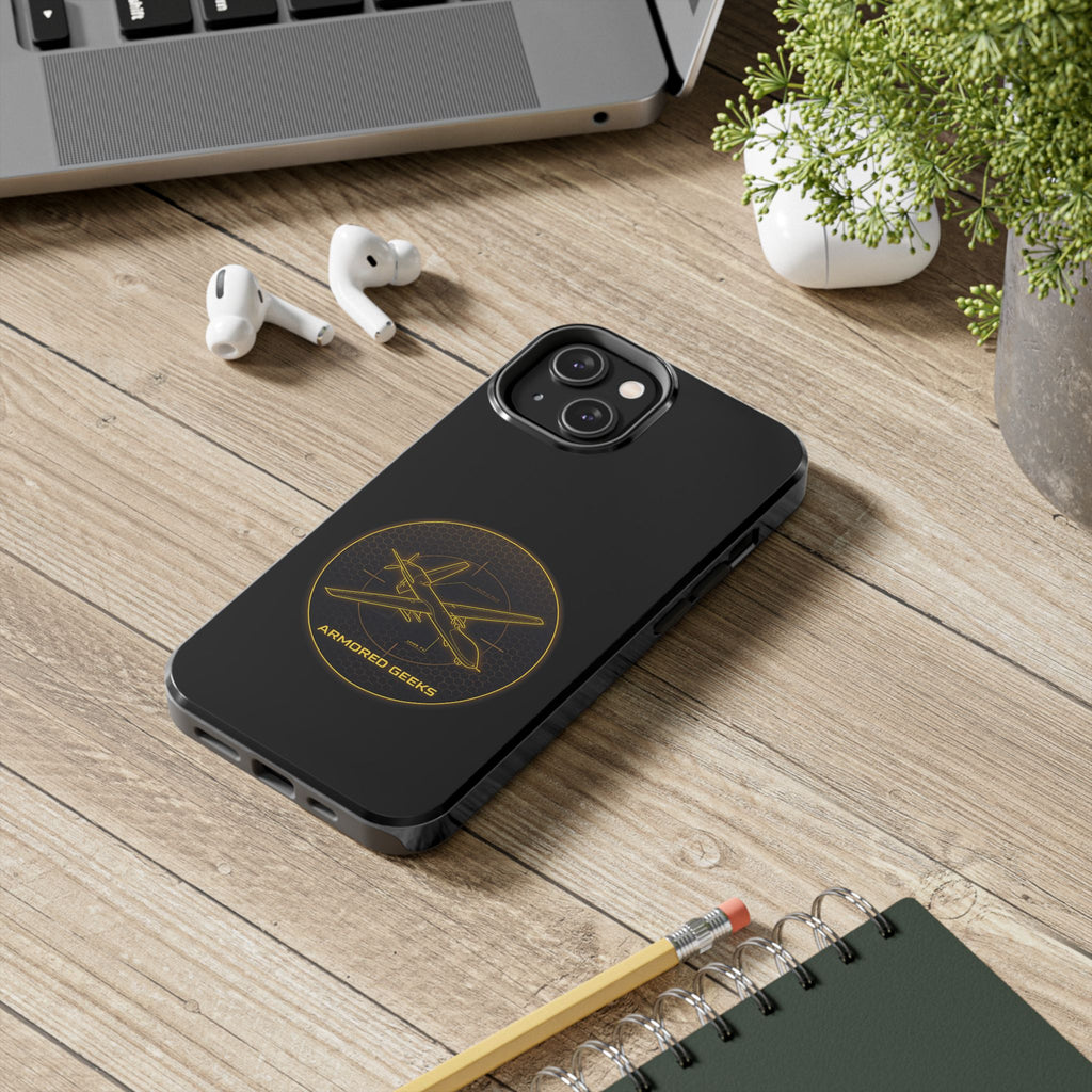Tough Phone Case — Armored Geeks Drone Emblem (Black & Gold)