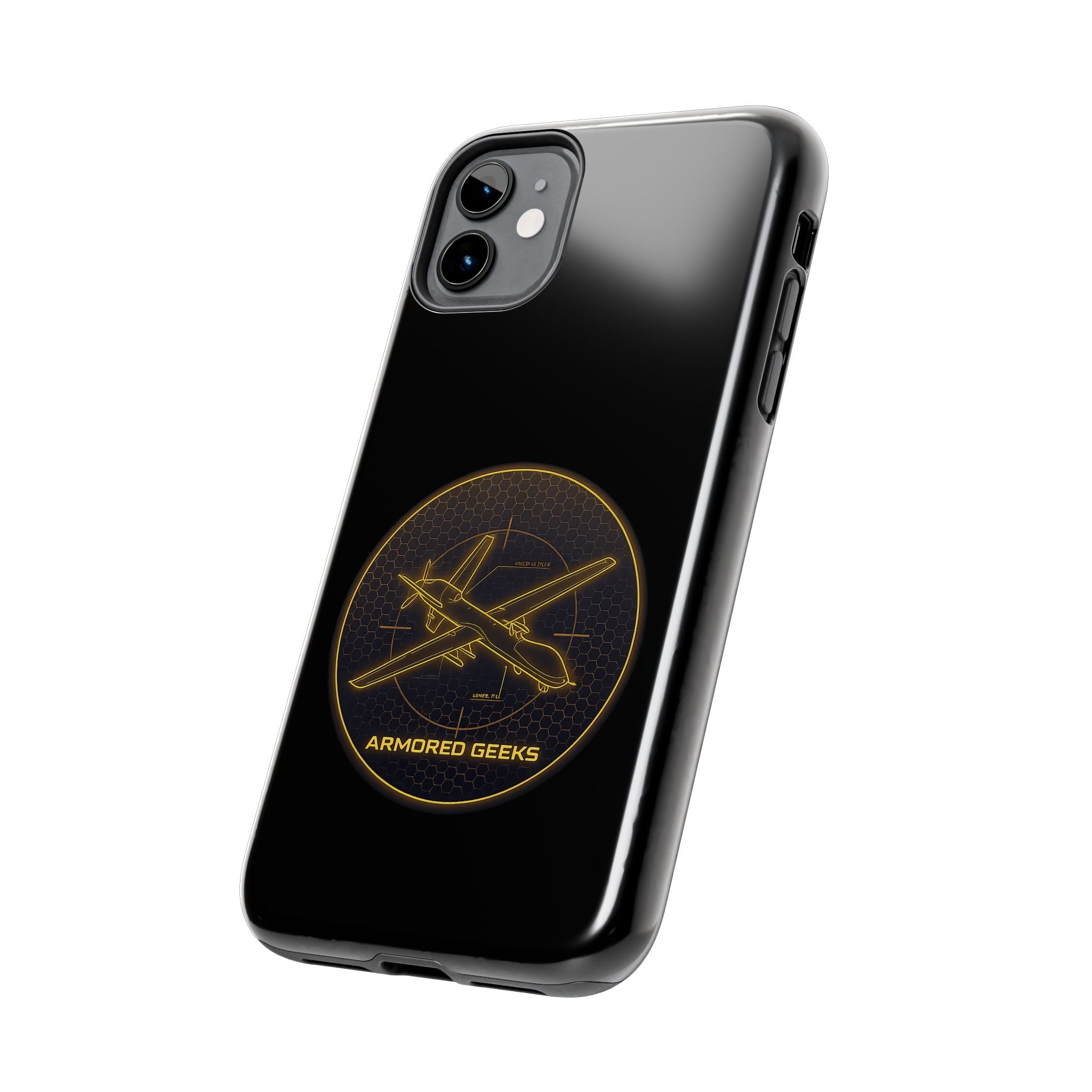 Tough Phone Case — Armored Geeks Drone Emblem (Black & Gold)