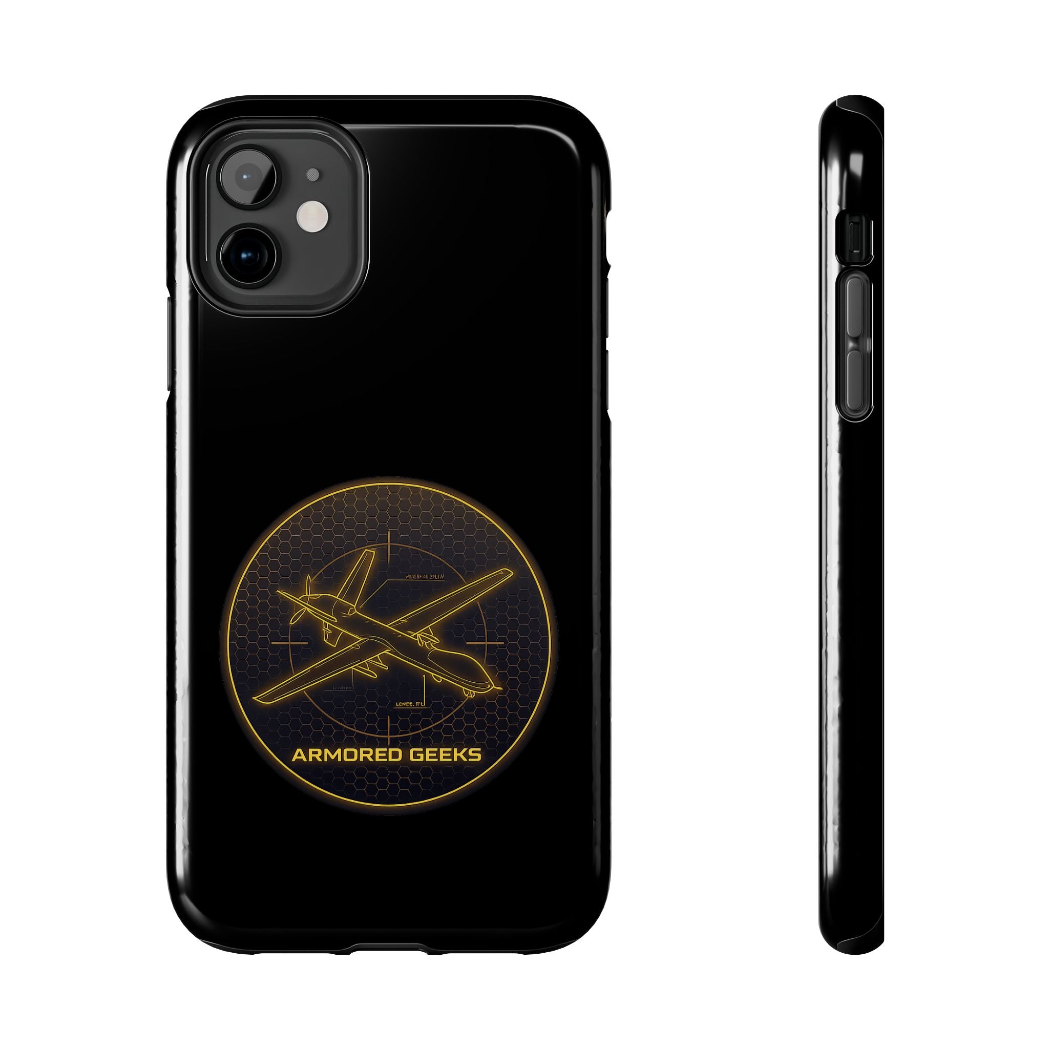 Tough Phone Case — Armored Geeks Drone Emblem (Black & Gold)